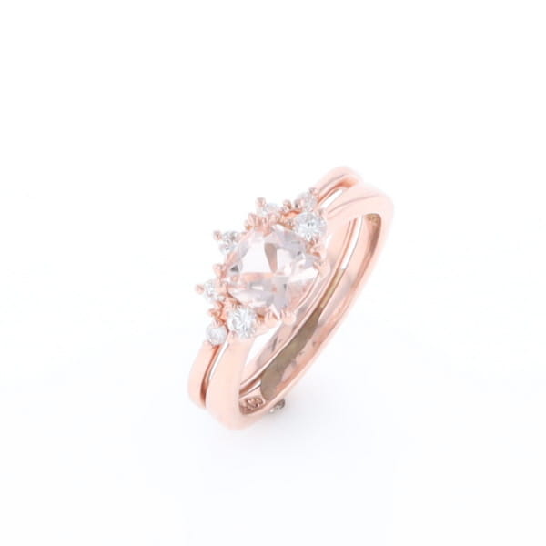 Two Ring Morganite Wedding Set