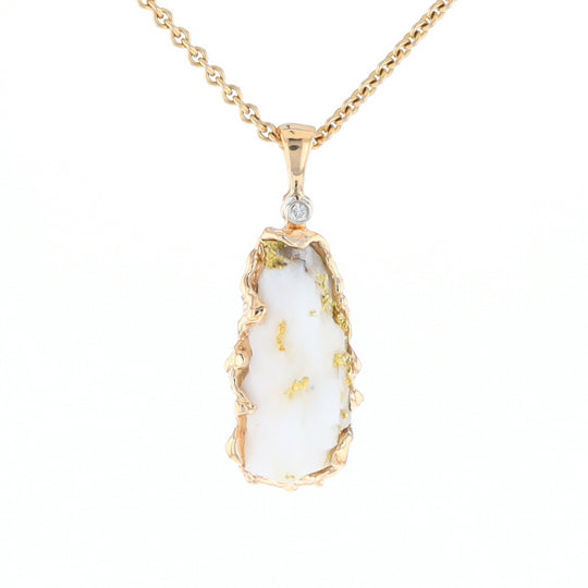 Rough Gold Quartz Freeform Pendant