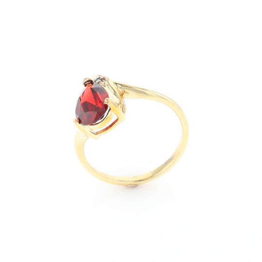 Pear Garnet Ring