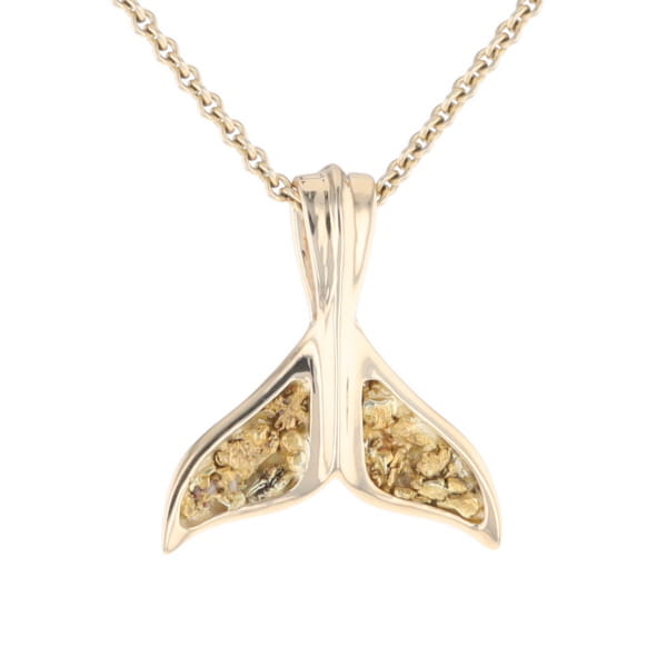 Whale Tail Gold Nugget Pendant