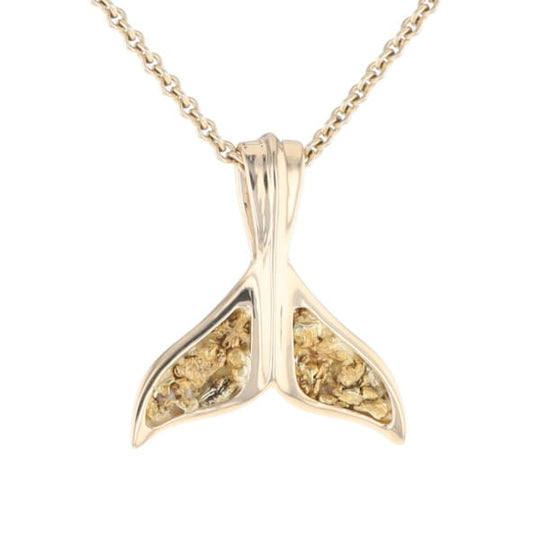 Whale Tail Gold Nugget Pendant