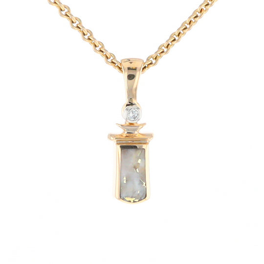 Gold Quartz Banner Shaped Pendant