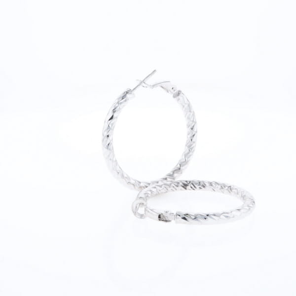 Diamond Cut Hoop Earrings