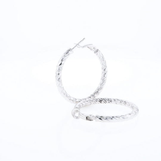 Diamond Cut Hoop Earrings