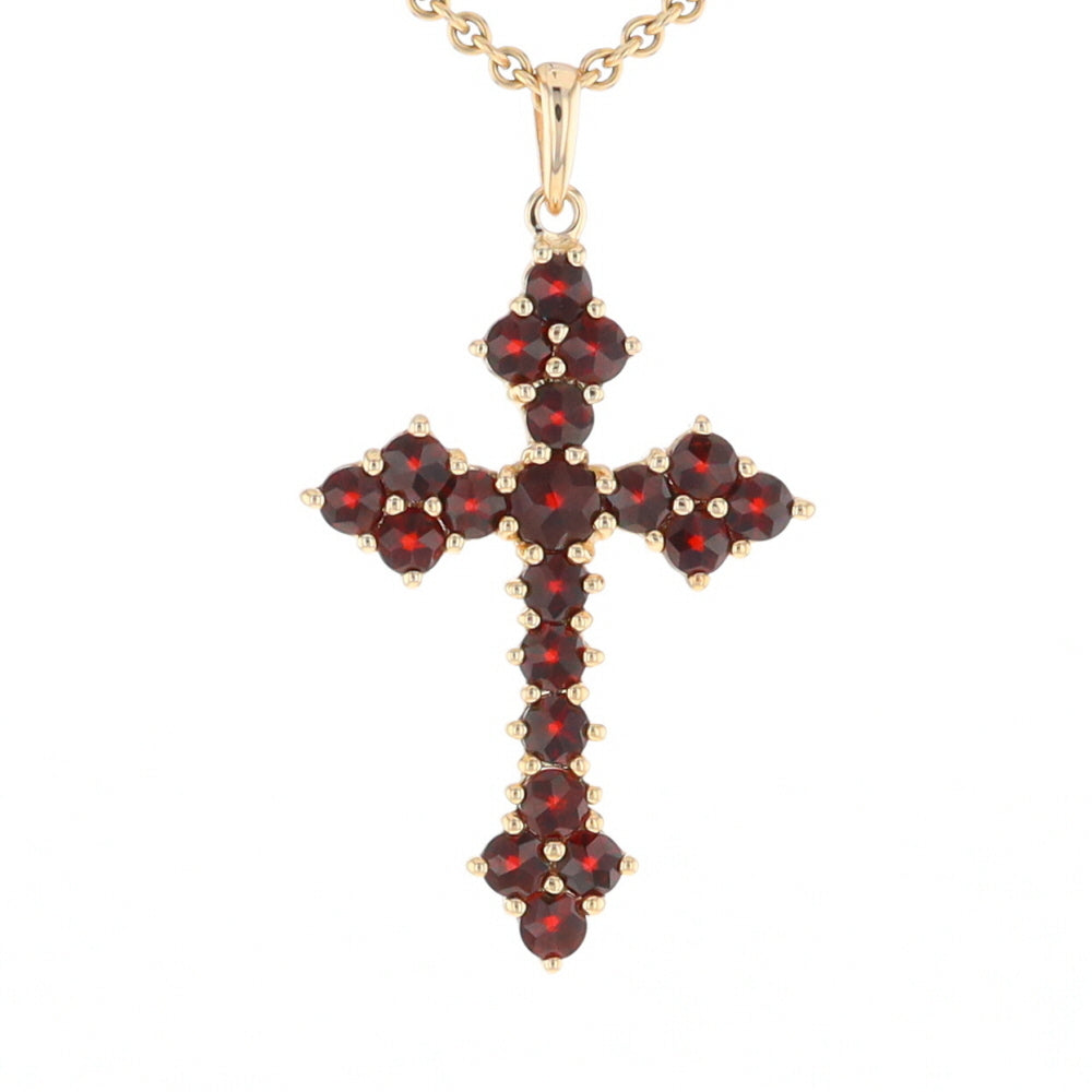 Vintage Garnet Cluster Cross