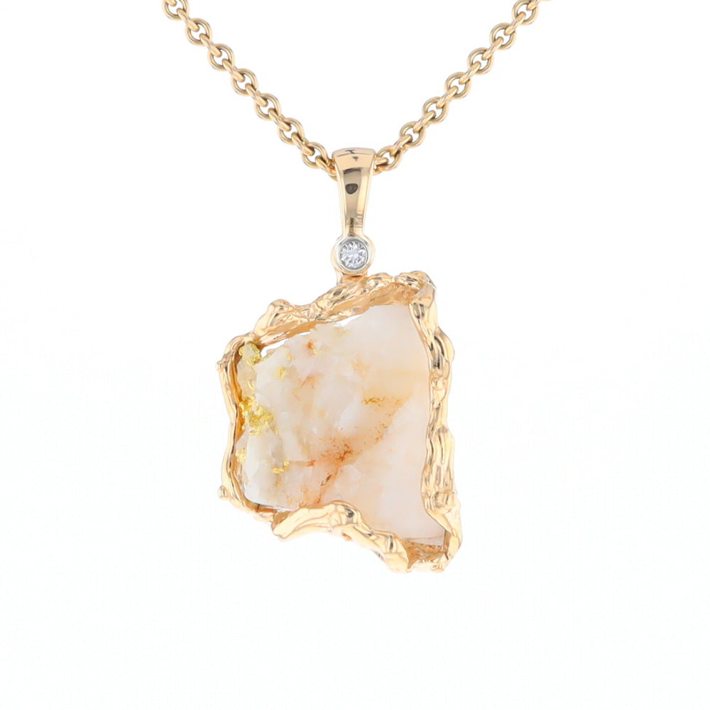 Rough Gold Quartz Freeform Pendant