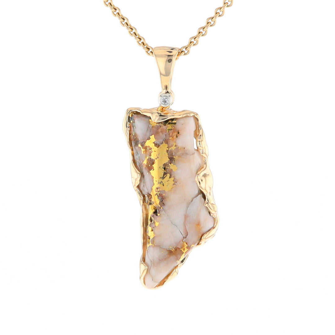 Gold Quartz Freeform Pendant (G2)