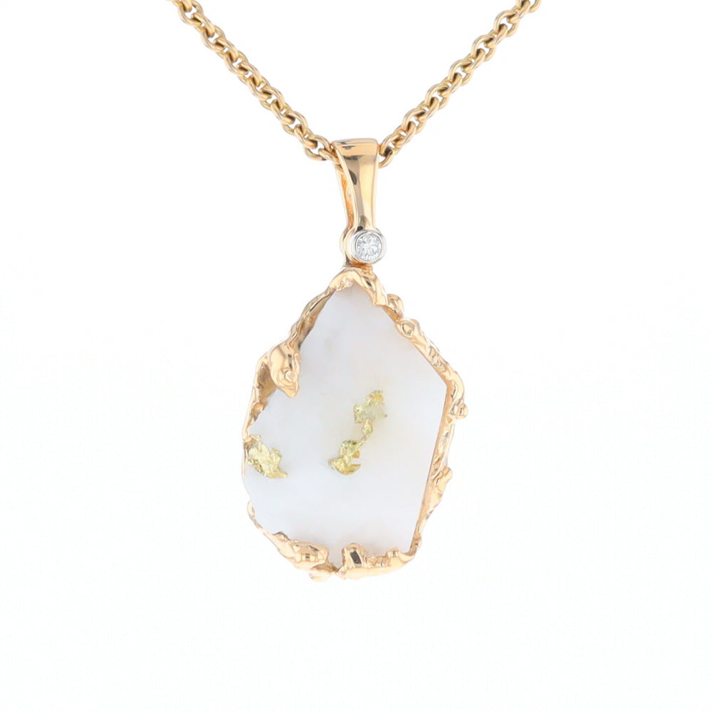 Rough Gold Quartz Freeform Pendant