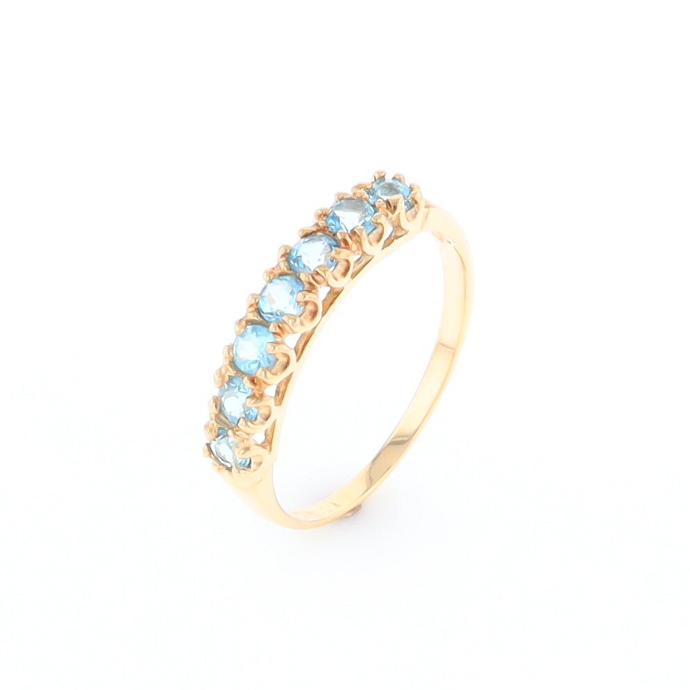 Round Blue Topaz Band