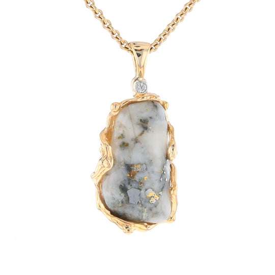 Free Form Gold Quartz Pendant