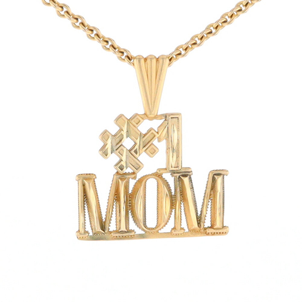 Yellow Gold #1 Mom Pendant