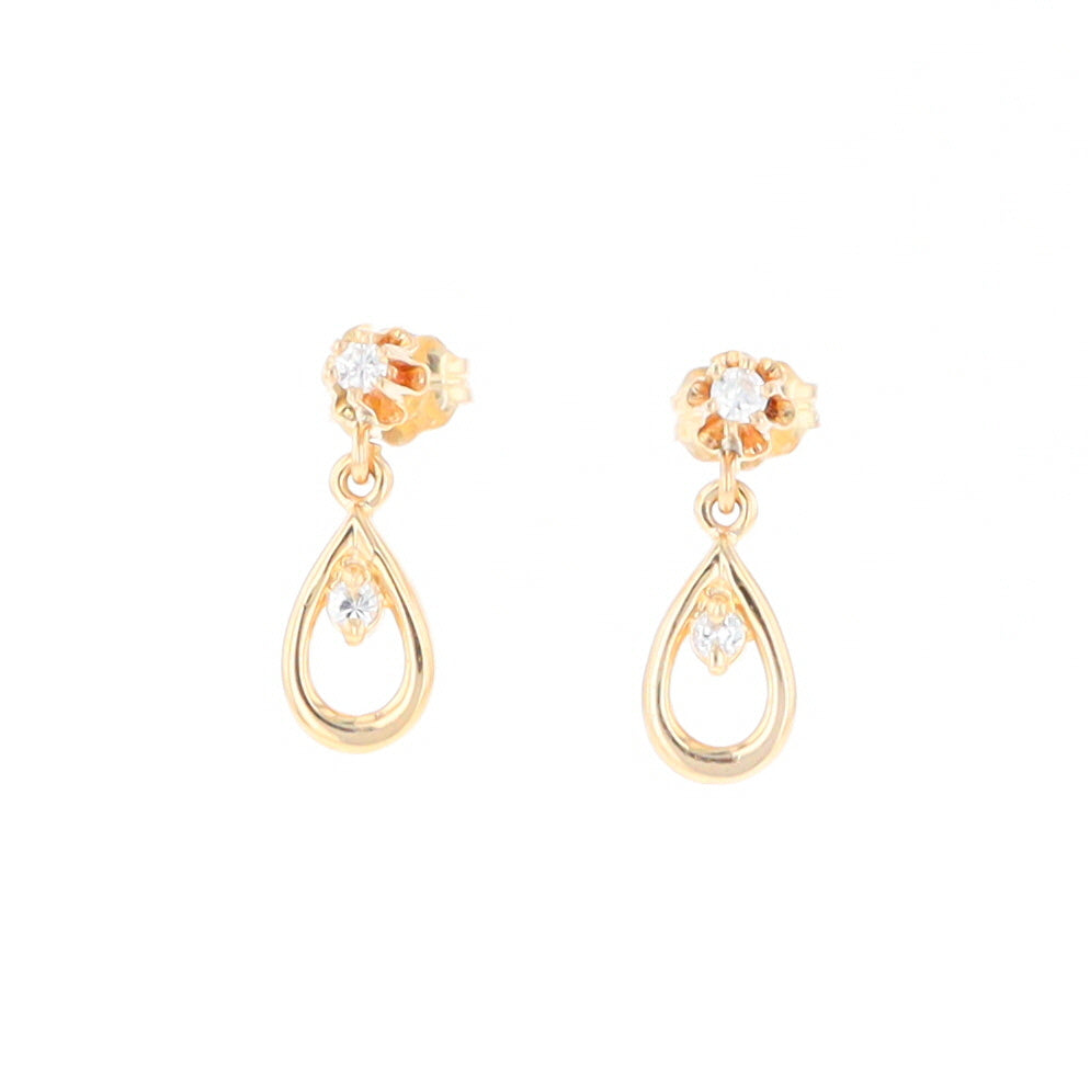 Dangle Teardrop Diamond Earrings