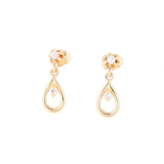 Dangle Teardrop Diamond Earrings