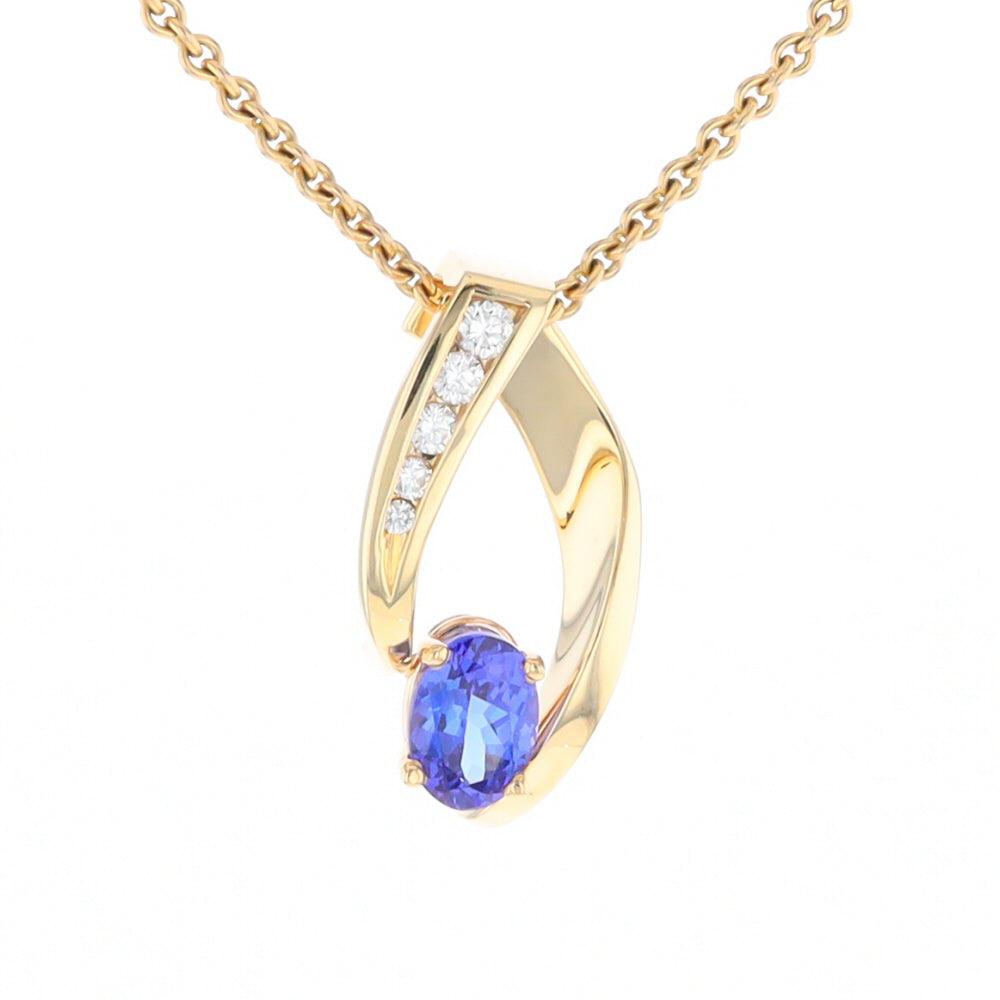 Synthetic Sapphire & Diamond Slide Pendant