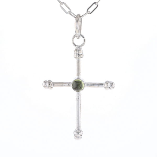 Silver Peridot Cross