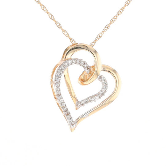 Double Heart Diamond Pendant