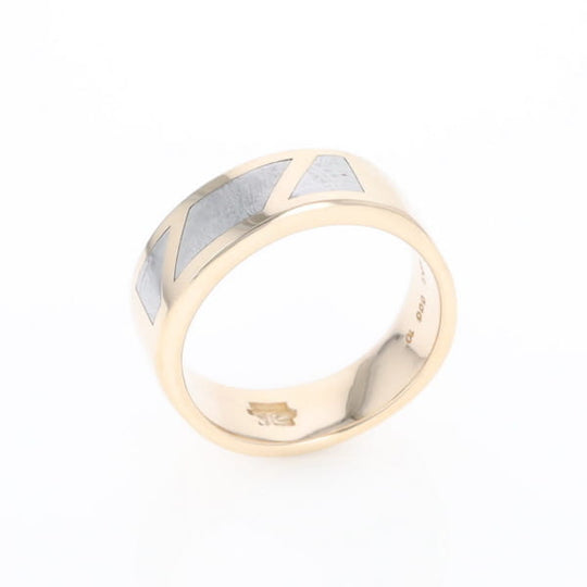 Meteorite Ring, 3 Section Inlaid Design