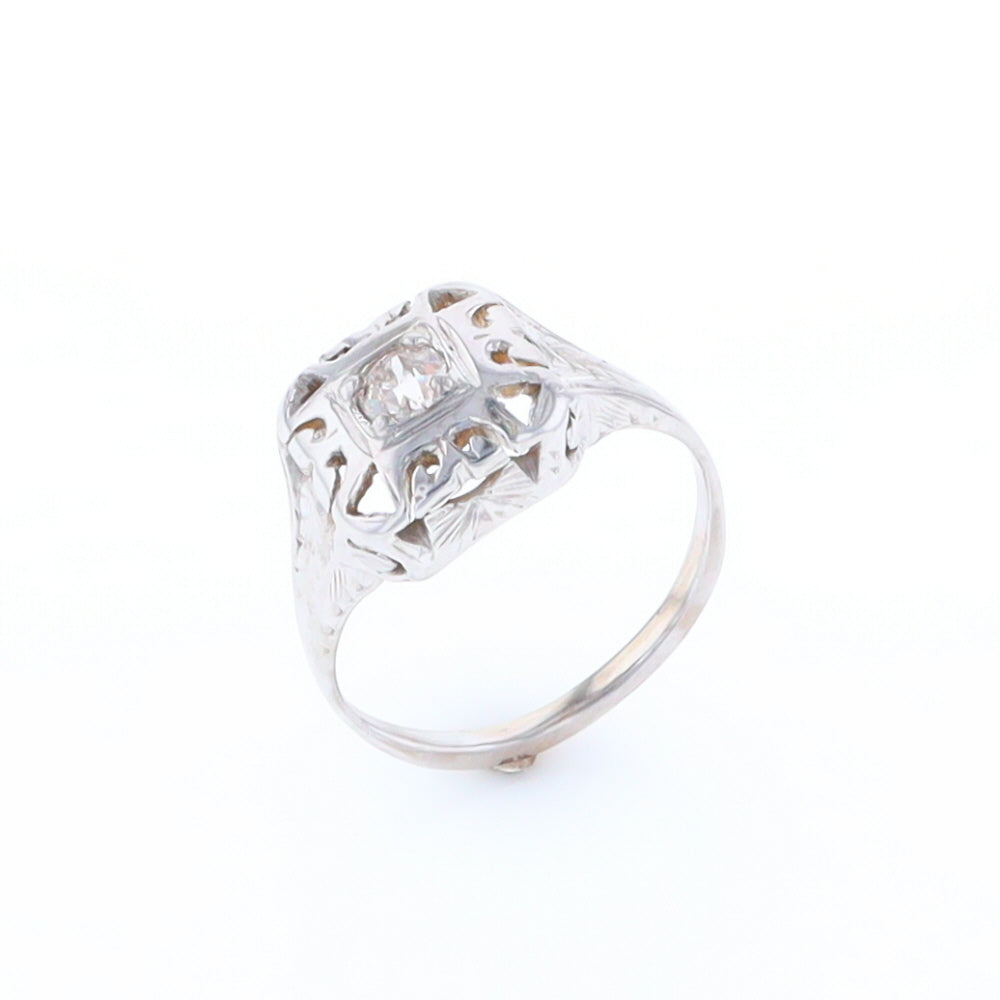 Vintage Square Top Diamond Ring