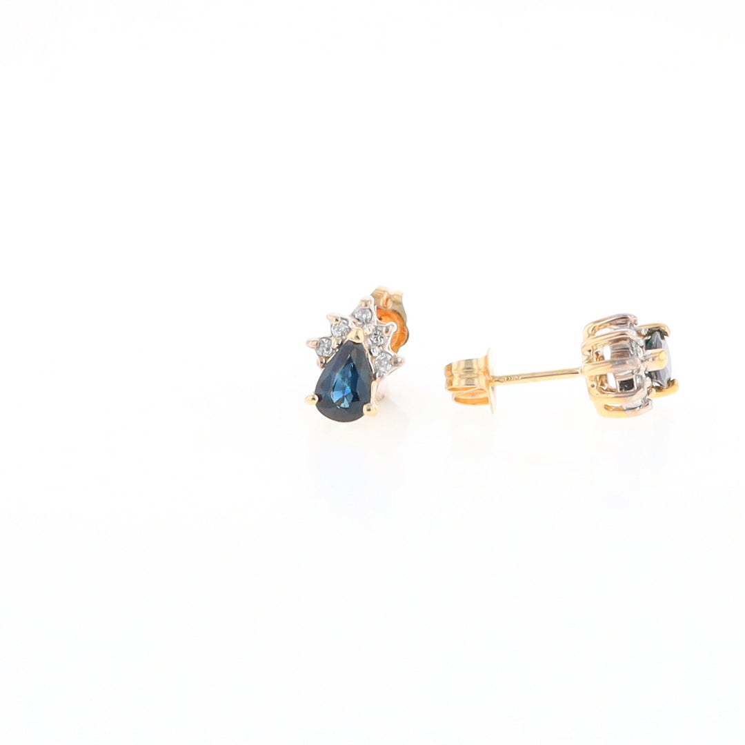 Pear Sapphire & Diamond Earrings