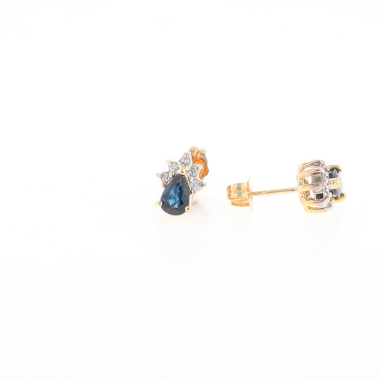 Pear Sapphire & Diamond Earrings