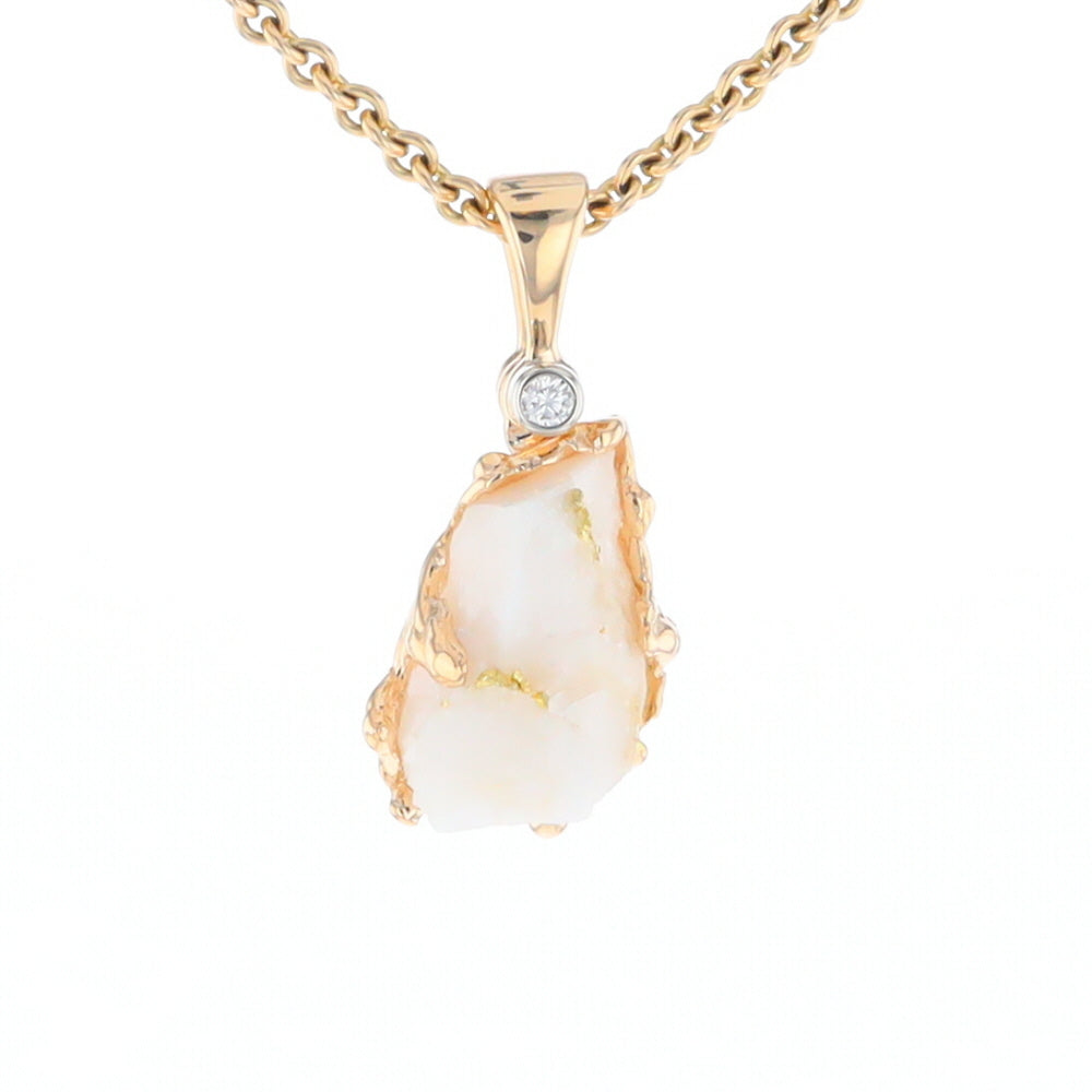 Rough Gold Quartz Freeform Pendant