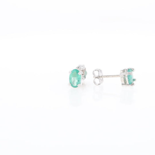 Oval Emerald Stud Earrings