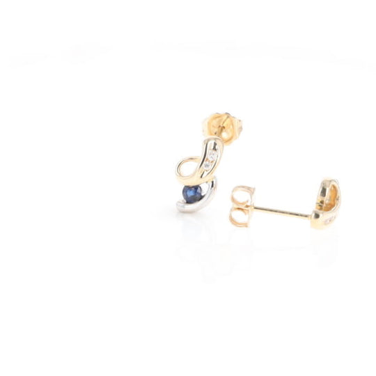 Blue Sapphire Swirl Earrings