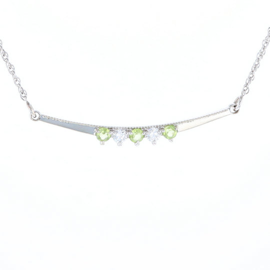 Peridot & Diamond Mother's Necklace