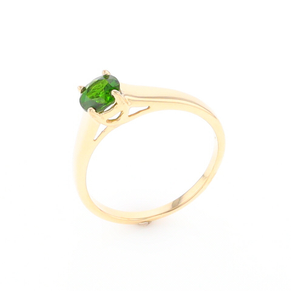 Chrome Diopside Solitaire Ring