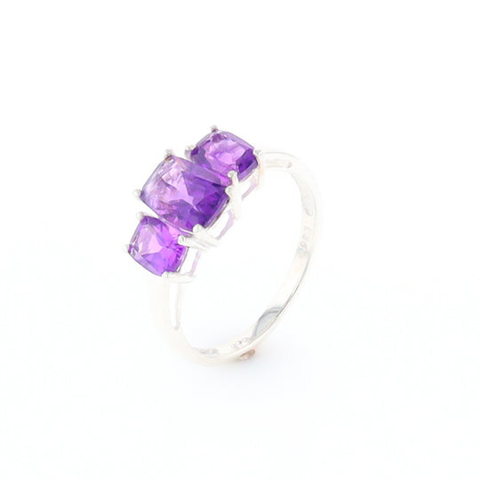 3-Stone Amethyst Ring