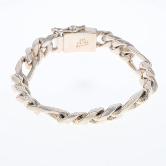 Sterling Silver Wide Figaro Bracelet