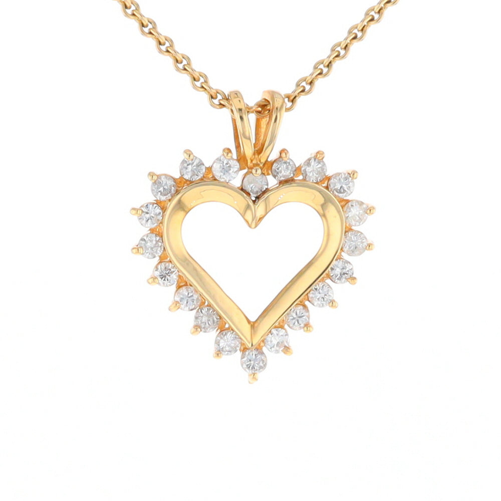 Open Heart Diamond Halo Pendant