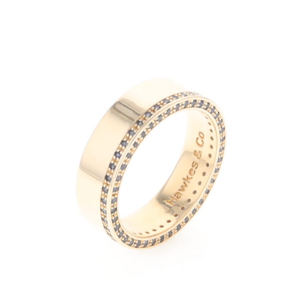 Men's Blue Sapphire Wedding Band Contemporary Design