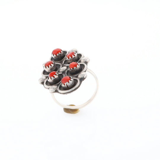 Bezel Set Coral Ring