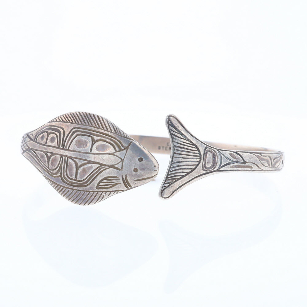 Halibut Fish Engraved Cuff Bracelet