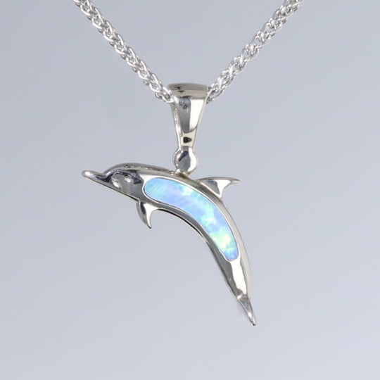 Opal Pendant Inlaid Sea Life Dolphin
