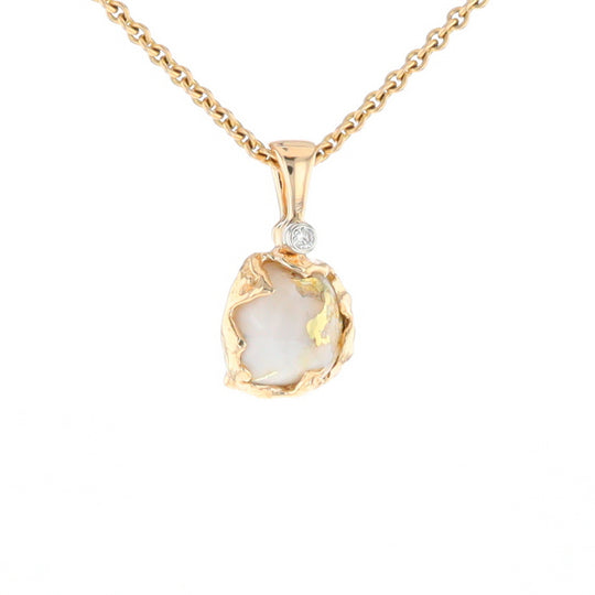 Gold Quartz Freeform Pendant - G1