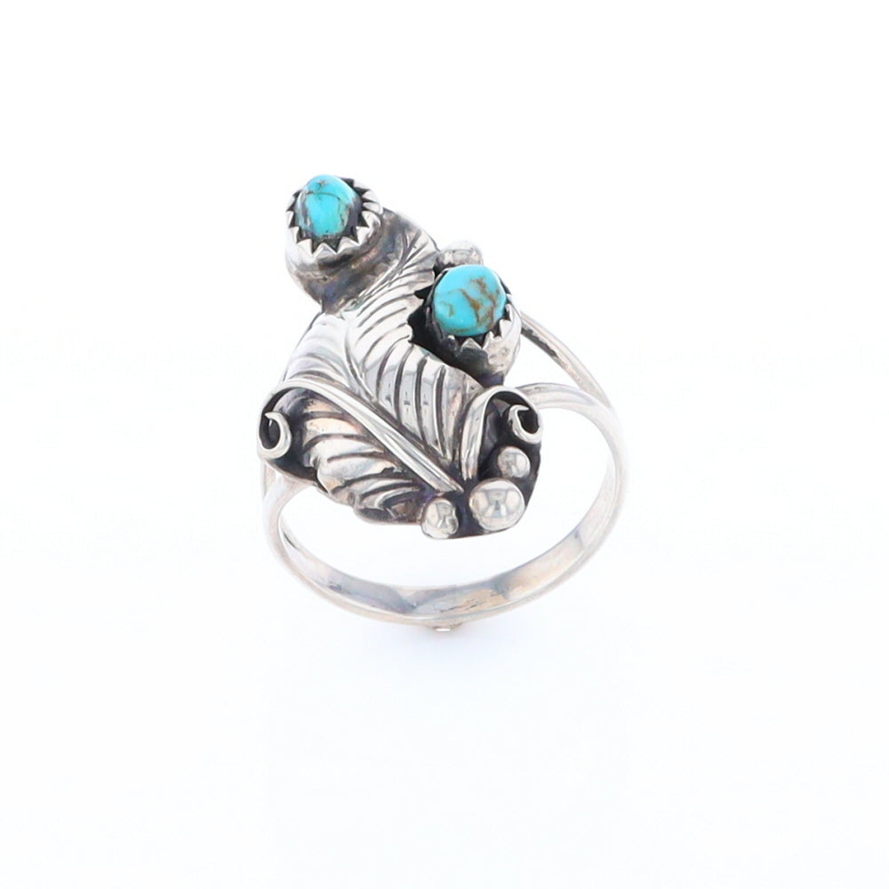 Native Turquoise Feather Ring