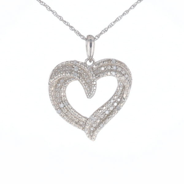 Frosted Diamond Heart Necklace