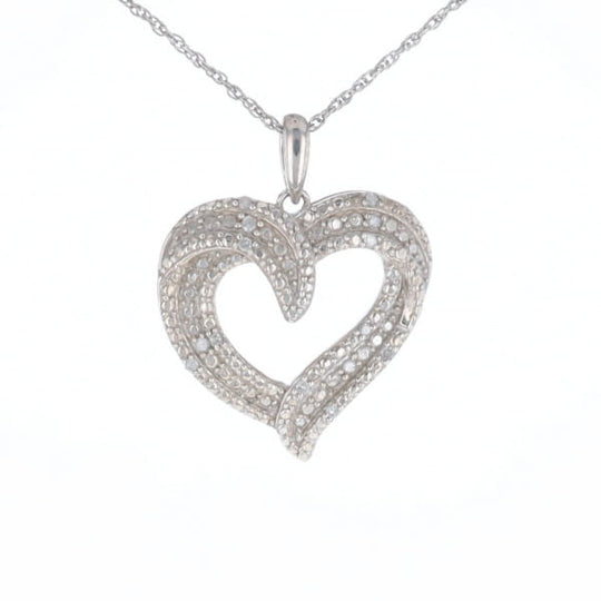 Frosted Diamond Heart Necklace