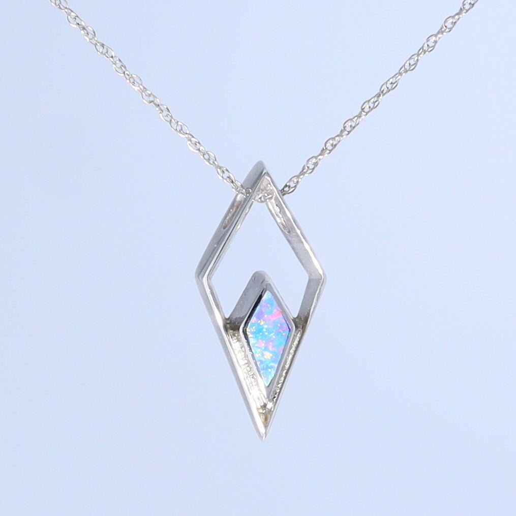 Opal Pendant Diamond Inlaid Design