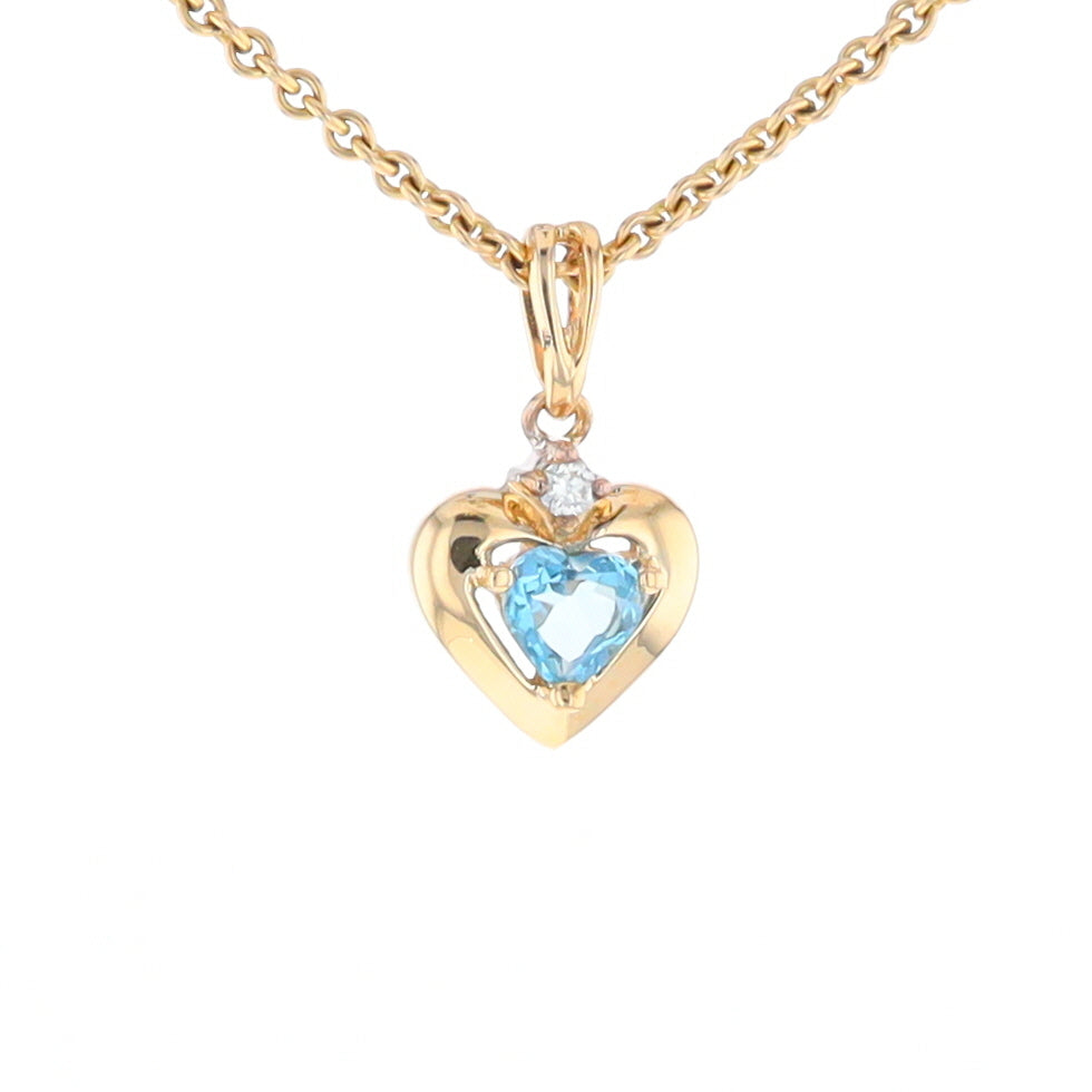 Blue Topaz Heart Pendant