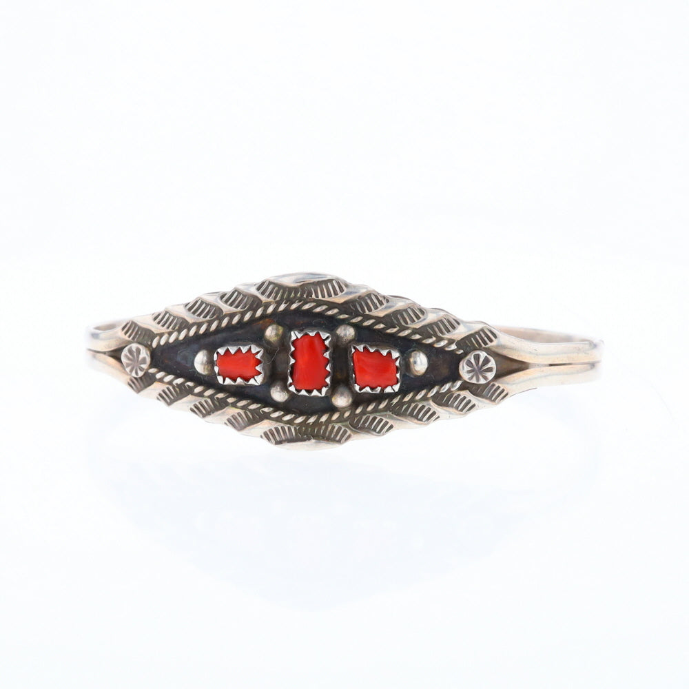 Sterling Silver Coral Cuff Bracelet