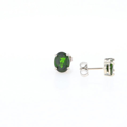 Chrome Diopside Solitaire Studs