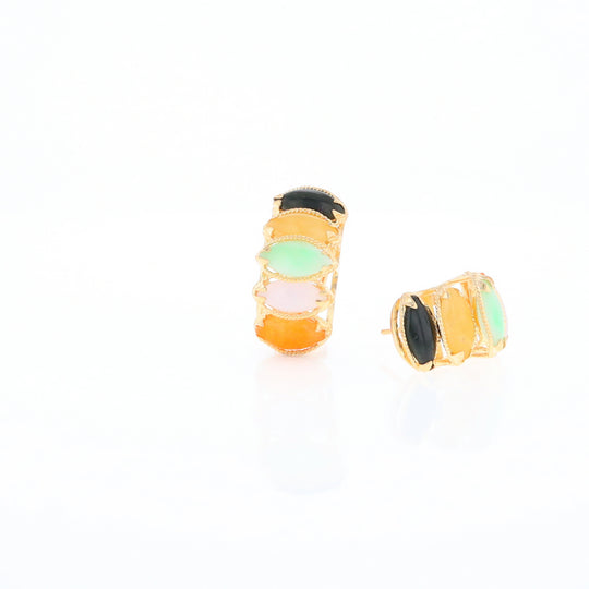 Multi-Color 5-Stone Earrings