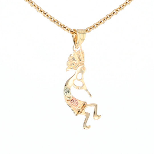 Black Hills Gold Yellow & Rose Gold Kokopelli Pendant