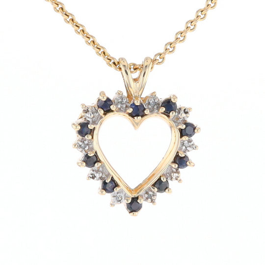 Open Heart Sapphire & Diamond Pendant