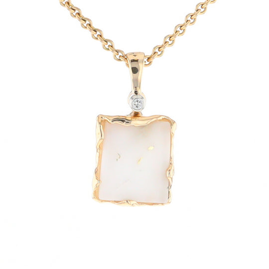 Gold Quartz Freeform Pendant (G2)