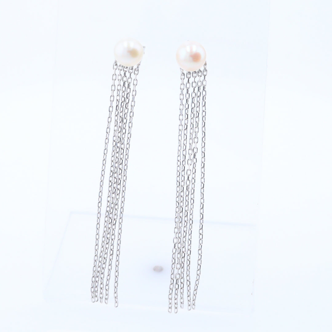 Tassel Chain Pearl Earrings