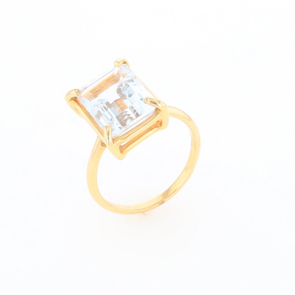 Emerald Cut Blue Topaz Ring